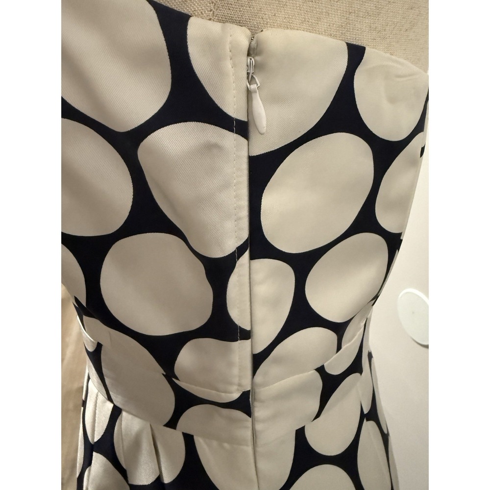Banana Republic 100% Silk Strapless Sheath Dress Polka Dot Pockets Retro Mod 12 - Picture 9 of 16